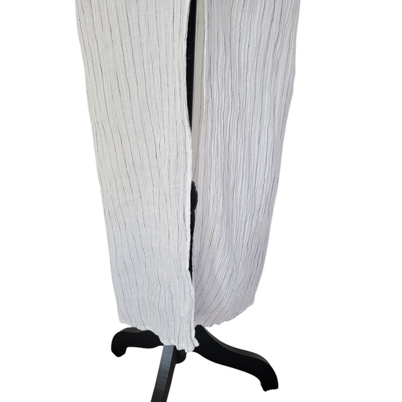 Zara Accessories Sz Small Jumpsuit Cream Stripe Cap Sleeve Beach Resort Nautical - Picture 10 of 15